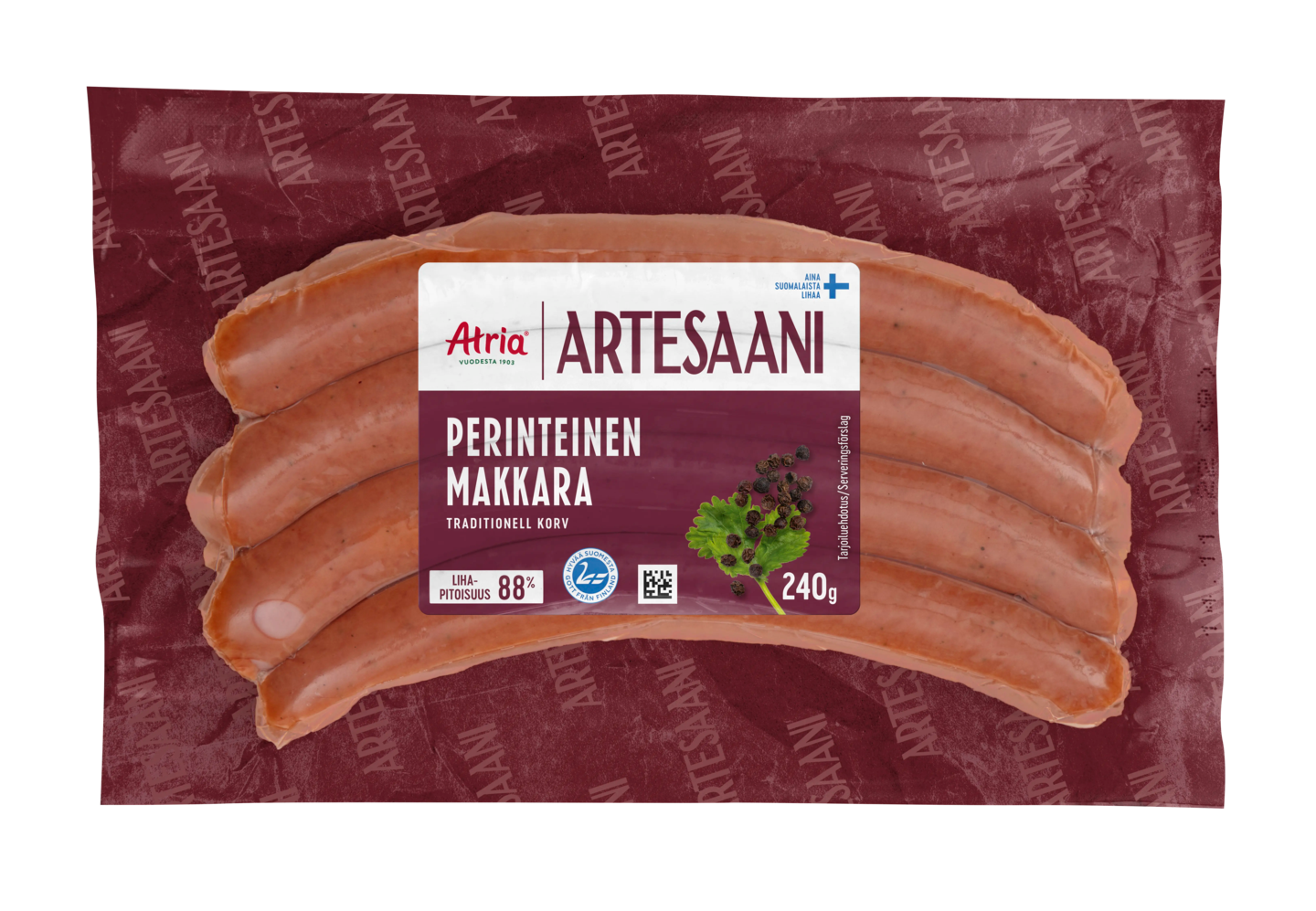 Atria Artesaani Perinteinen Makkara 240g Atria Atria Artesaani Perinteinen Makkara 240g Atria